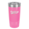 Football Text with Ball - Laser Engraved Stainless Steel Drinkware - 1891 -