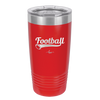Football Text with Ball - Laser Engraved Stainless Steel Drinkware - 1891 -