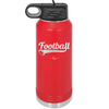 Football Text with Ball - Laser Engraved Stainless Steel Drinkware - 1891 -