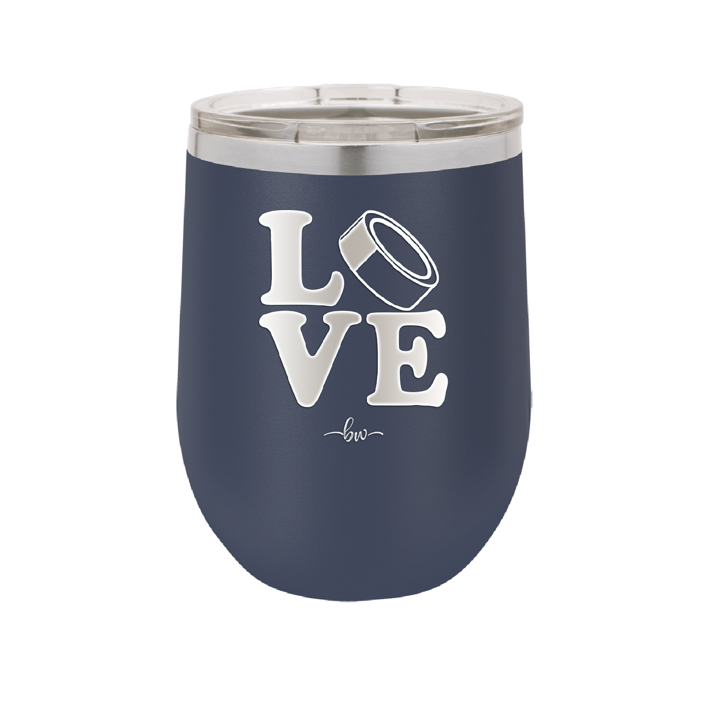 LOVE with Hockey Puck - Laser Engraved Stainless Steel Drinkware - 1895 -
