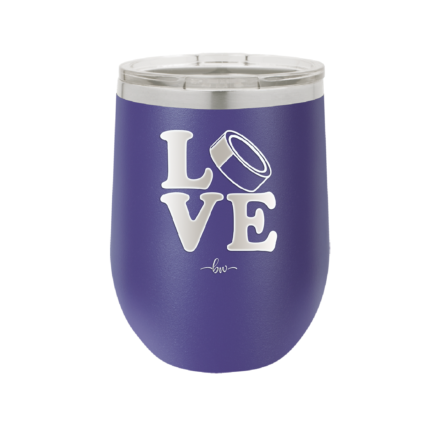 LOVE with Hockey Puck - Laser Engraved Stainless Steel Drinkware - 1895 -