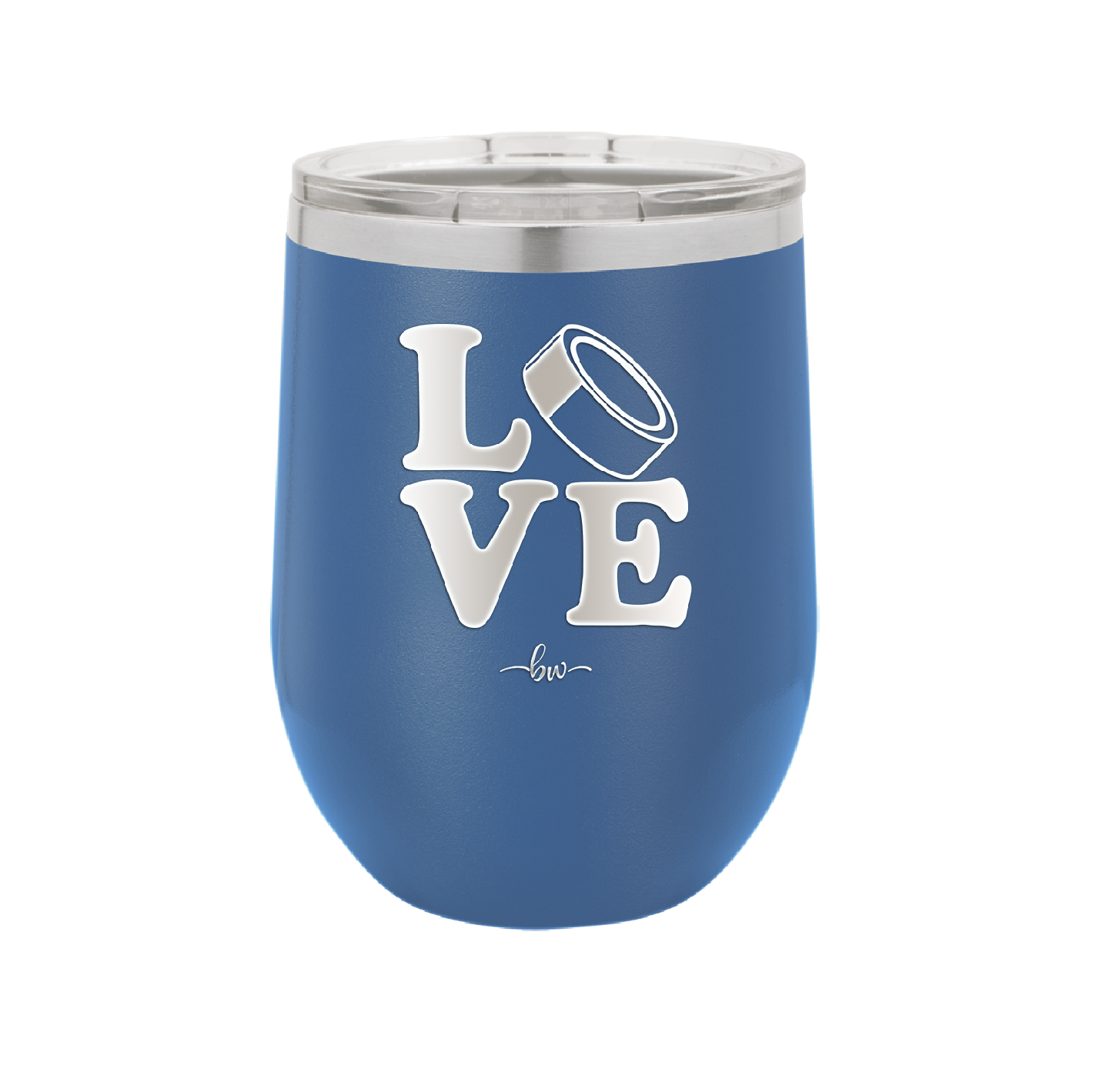 LOVE with Hockey Puck - Laser Engraved Stainless Steel Drinkware - 1895 -