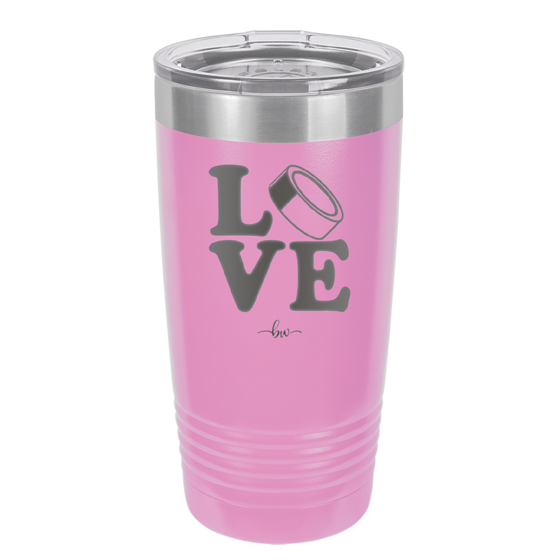 LOVE with Hockey Puck - Laser Engraved Stainless Steel Drinkware - 1895 -