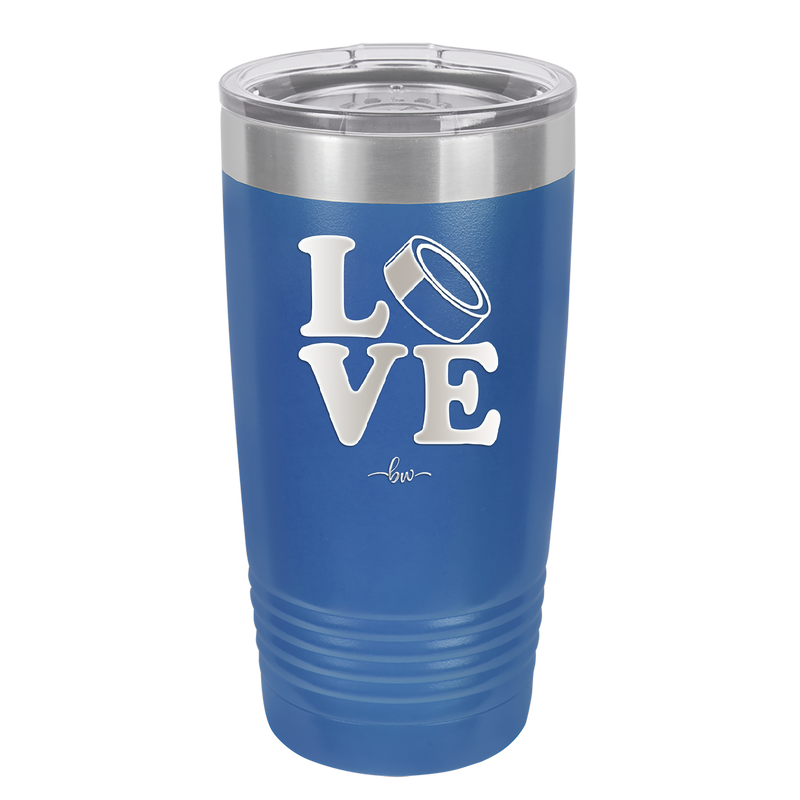 LOVE with Hockey Puck - Laser Engraved Stainless Steel Drinkware - 1895 -