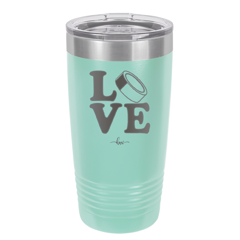 LOVE with Hockey Puck - Laser Engraved Stainless Steel Drinkware - 1895 -