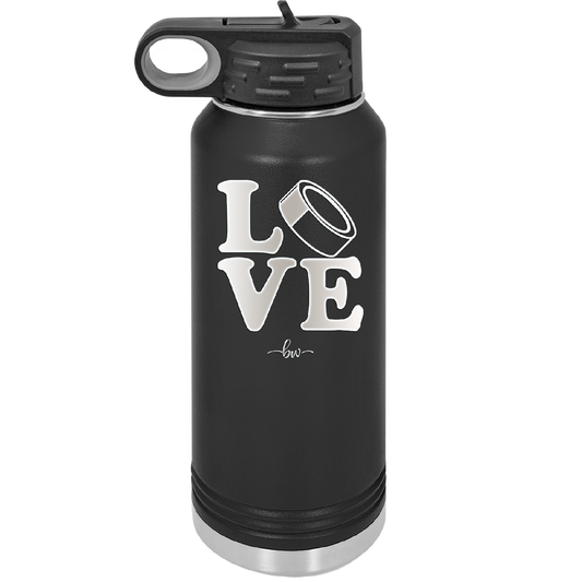 LOVE with Hockey Puck - Laser Engraved Stainless Steel Drinkware - 1895 -