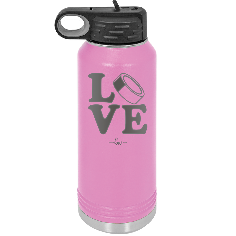 LOVE with Hockey Puck - Laser Engraved Stainless Steel Drinkware - 1895 -