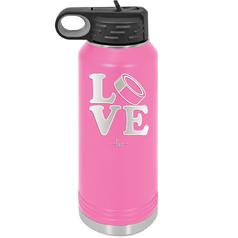 LOVE with Hockey Puck - Laser Engraved Stainless Steel Drinkware - 1895 -