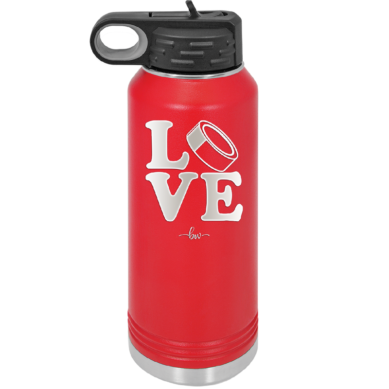 LOVE with Hockey Puck - Laser Engraved Stainless Steel Drinkware - 1895 -