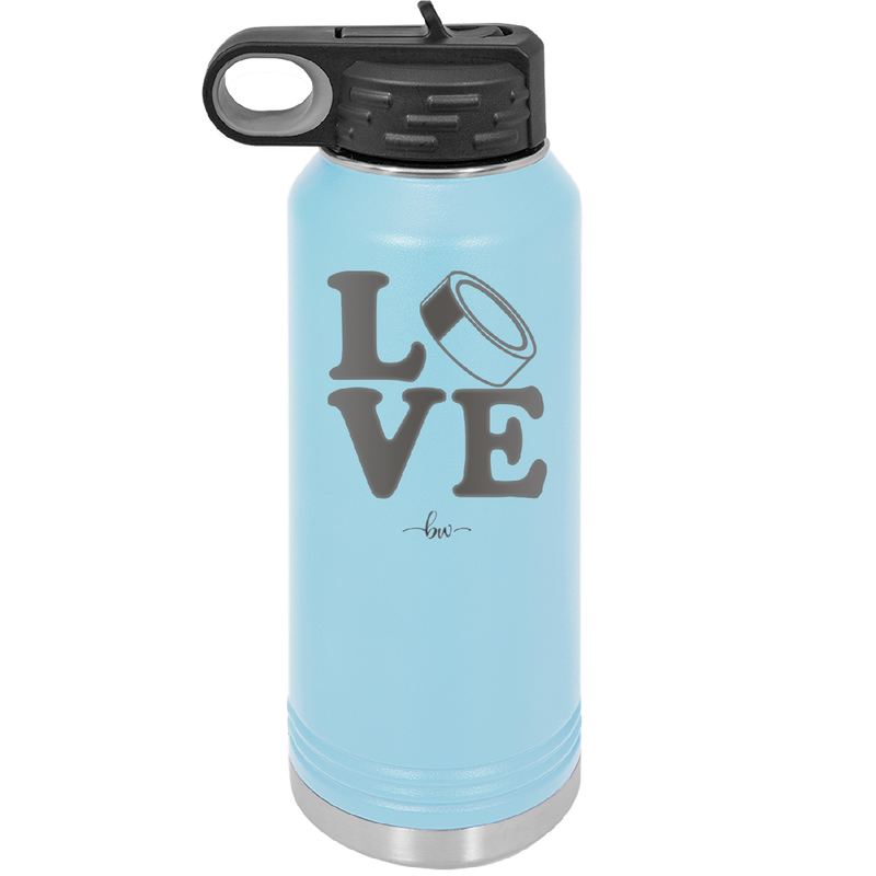 LOVE with Hockey Puck - Laser Engraved Stainless Steel Drinkware - 1895 -