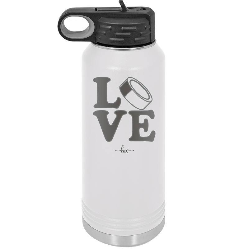 LOVE with Hockey Puck - Laser Engraved Stainless Steel Drinkware - 1895 -