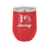 I Heart Hockey - Laser Engraved Stainless Steel Drinkware - 1896 -