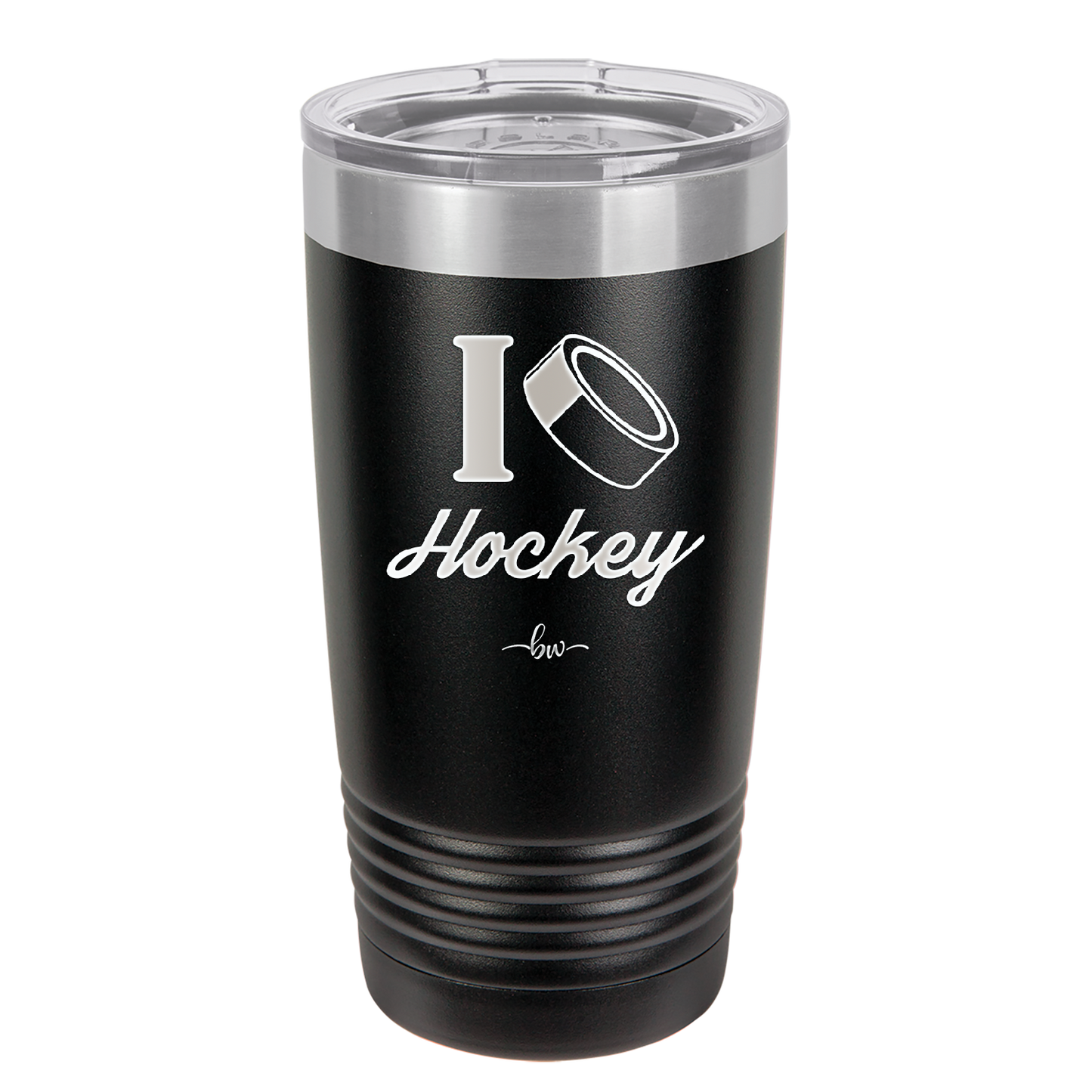 I Heart Hockey - Laser Engraved Stainless Steel Drinkware - 1896 -