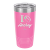 I Heart Hockey - Laser Engraved Stainless Steel Drinkware - 1896 -