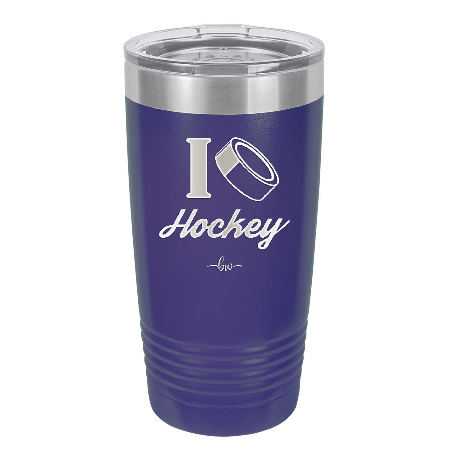 I Heart Hockey - Laser Engraved Stainless Steel Drinkware - 1896 -