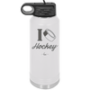 I Heart Hockey - Laser Engraved Stainless Steel Drinkware - 1896 -