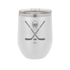 Hockey Crossed Sticks - Laser Engraved Stainless Steel Drinkware - 1897 -
