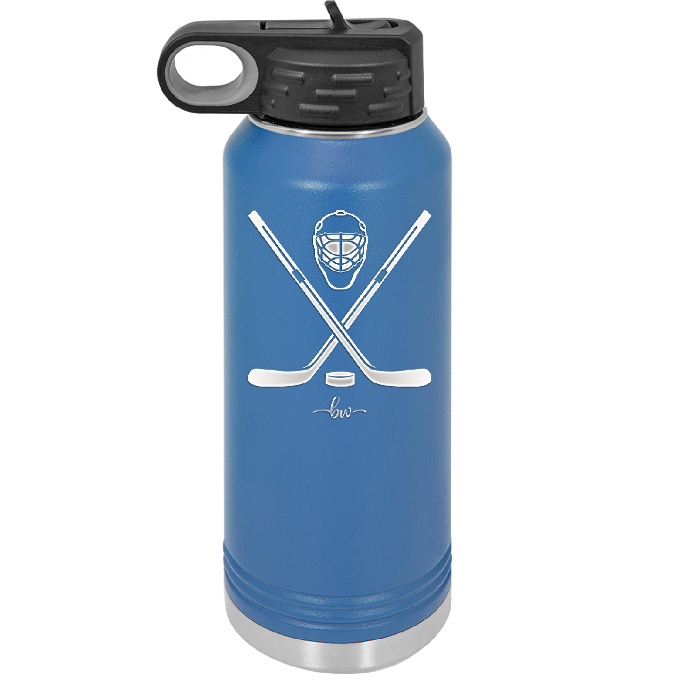 Hockey Crossed Sticks - Laser Engraved Stainless Steel Drinkware - 1897 -