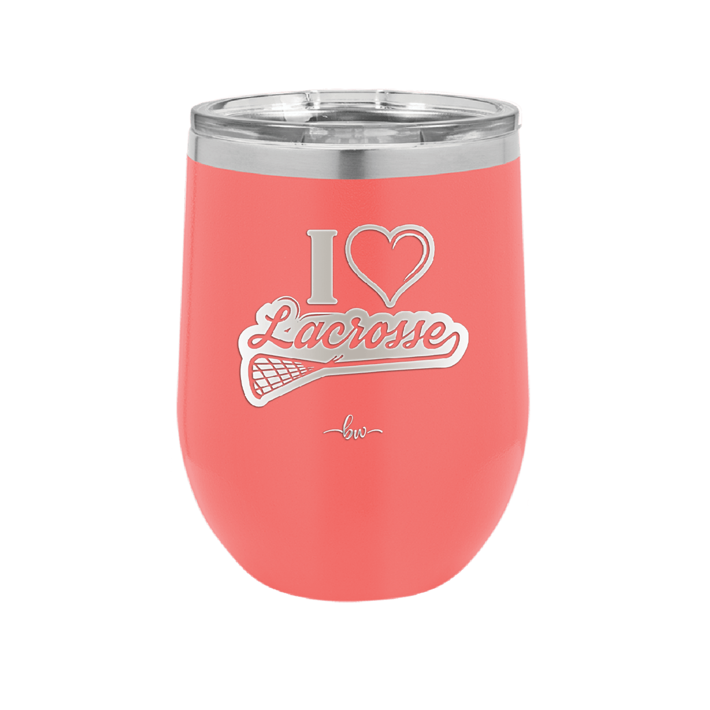 I Heart Lacrosse - Laser Engraved Stainless Steel Drinkware - 1901 -