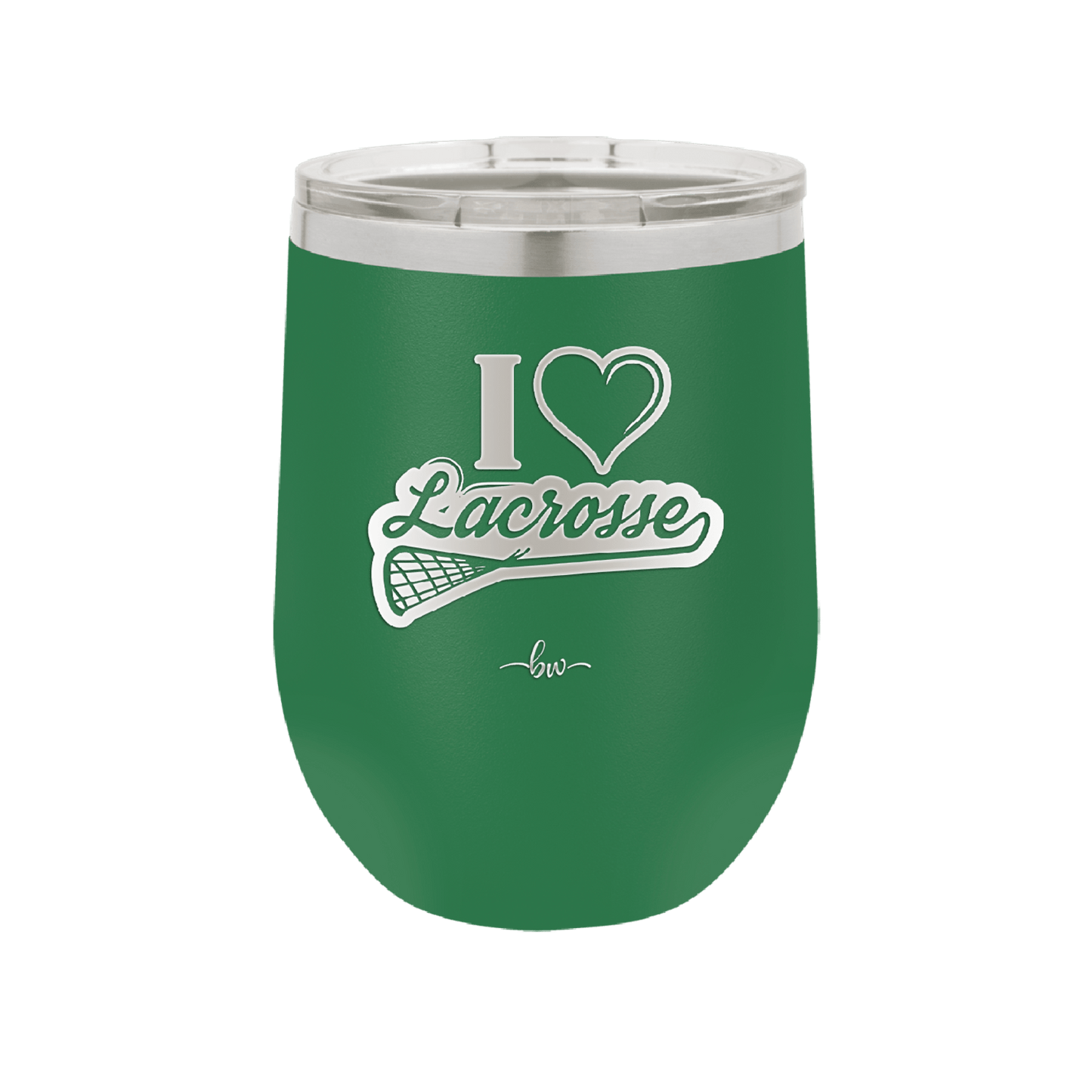 I Heart Lacrosse - Laser Engraved Stainless Steel Drinkware - 1901 -