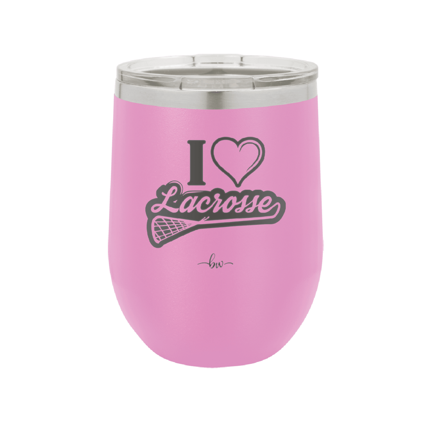 I Heart Lacrosse - Laser Engraved Stainless Steel Drinkware - 1901 -