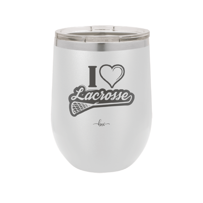 I Heart Lacrosse - Laser Engraved Stainless Steel Drinkware - 1901 -