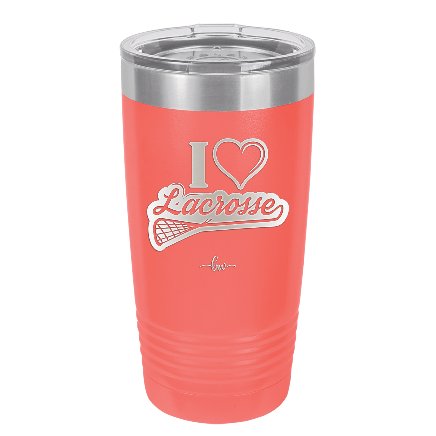 I Heart Lacrosse - Laser Engraved Stainless Steel Drinkware - 1901 -