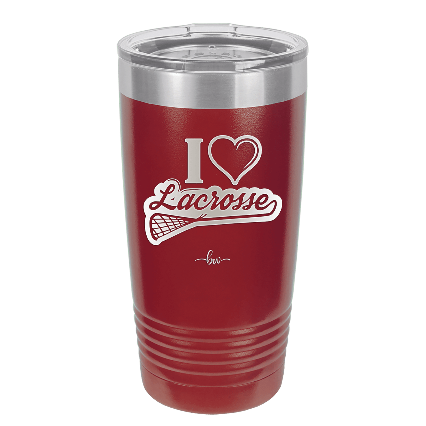 I Heart Lacrosse - Laser Engraved Stainless Steel Drinkware - 1901 -