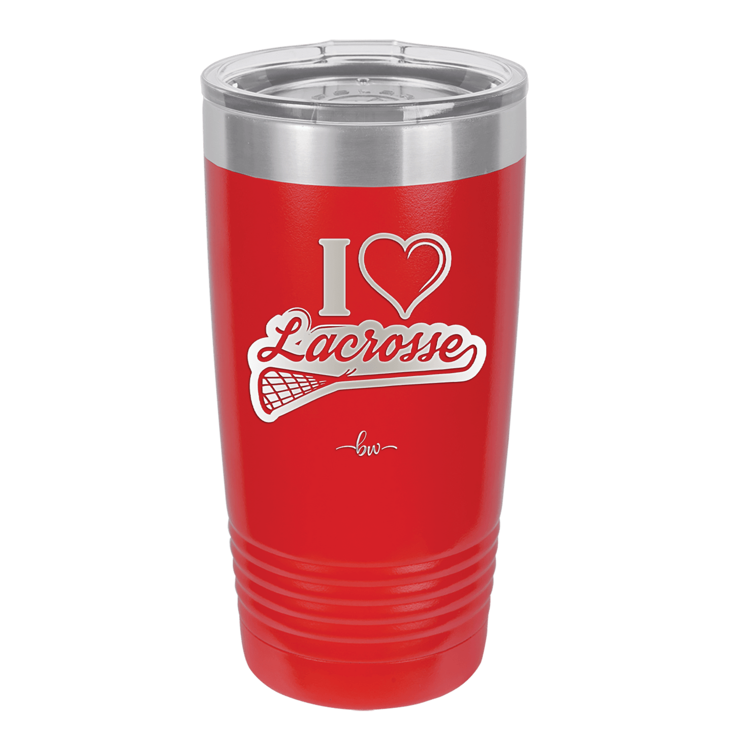I Heart Lacrosse - Laser Engraved Stainless Steel Drinkware - 1901 -