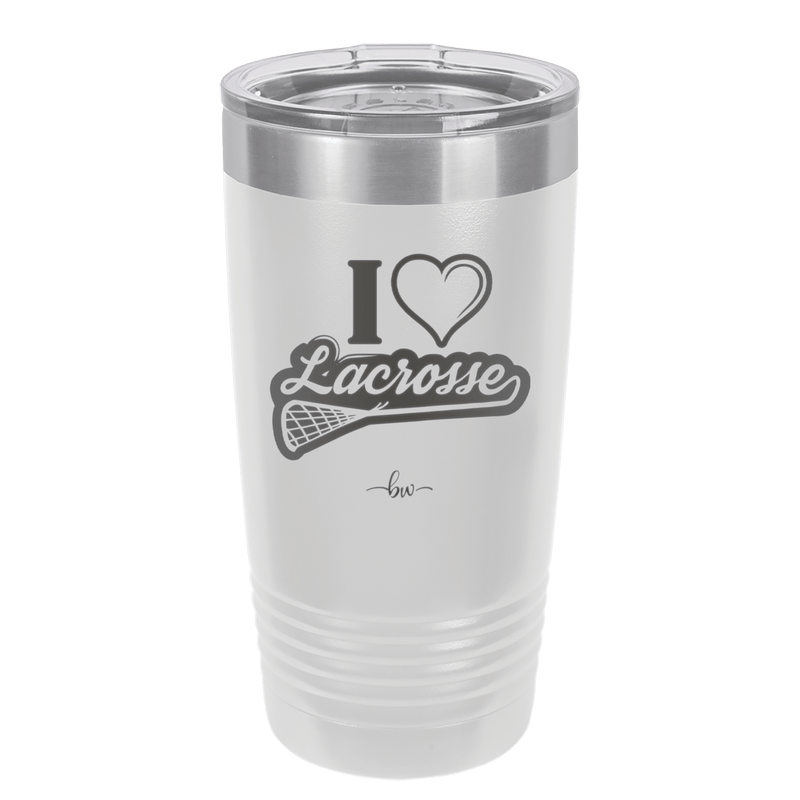 I Heart Lacrosse - Laser Engraved Stainless Steel Drinkware - 1901 -