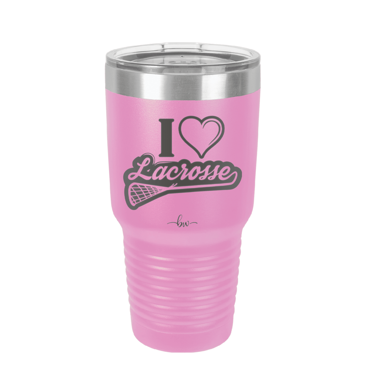 I Heart Lacrosse - Laser Engraved Stainless Steel Drinkware - 1901 -