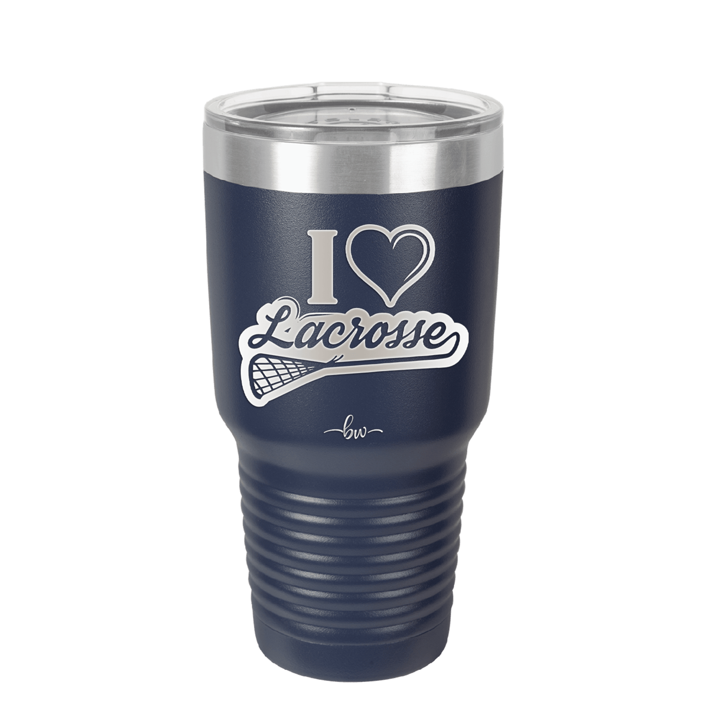 I Heart Lacrosse - Laser Engraved Stainless Steel Drinkware - 1901 -
