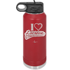 I Heart Lacrosse - Laser Engraved Stainless Steel Drinkware - 1901 -
