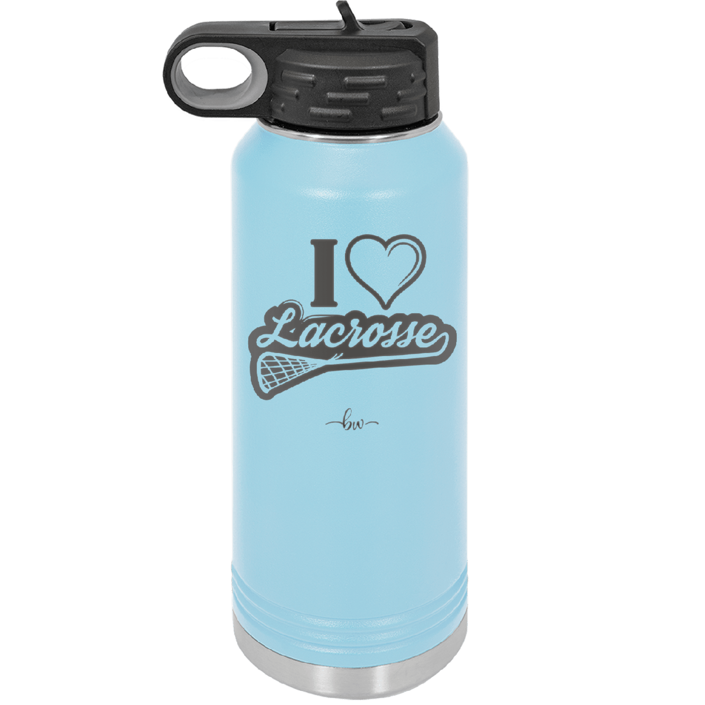 I Heart Lacrosse - Laser Engraved Stainless Steel Drinkware - 1901 -