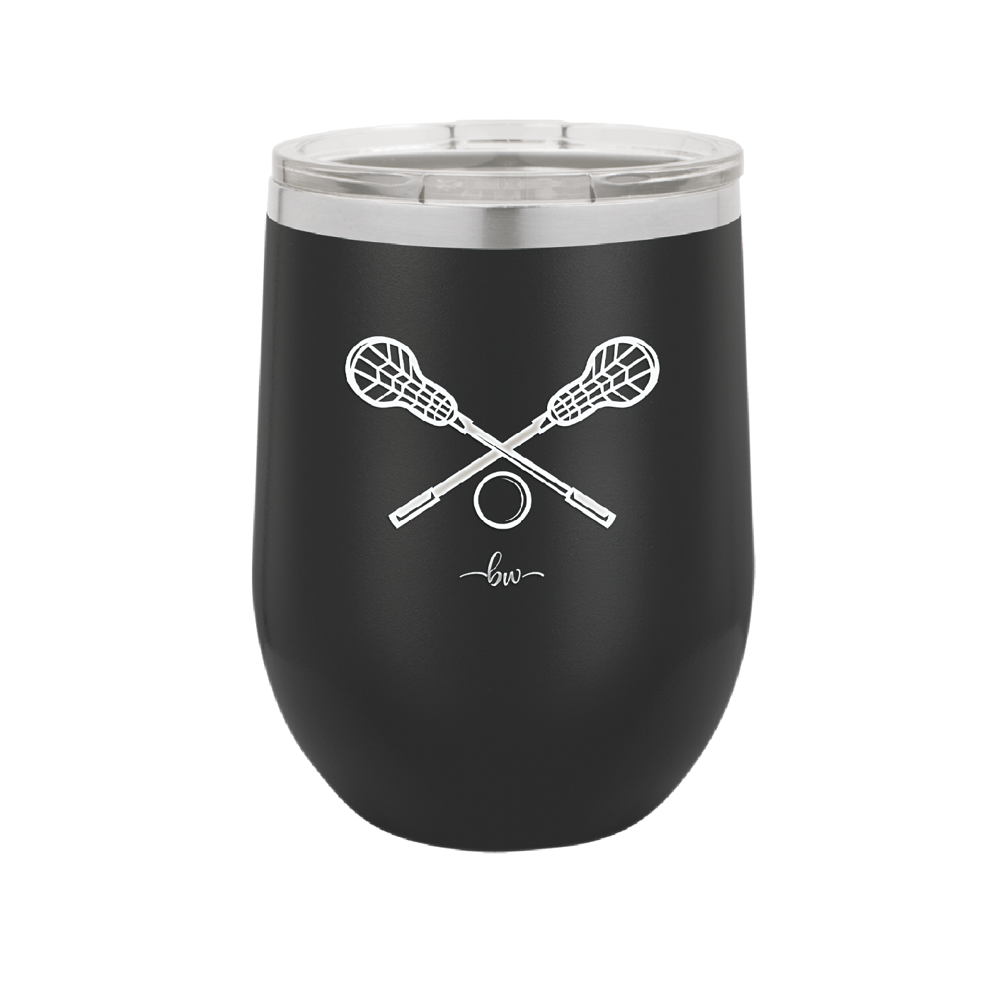 Lacrosse Crossed Sticks - Laser Engraved Stainless Steel Drinkware - 1902 -