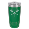 Lacrosse Crossed Sticks - Laser Engraved Stainless Steel Drinkware - 1902 -