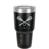 Lacrosse Crossed Sticks - Laser Engraved Stainless Steel Drinkware - 1902 -