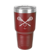 Lacrosse Crossed Sticks - Laser Engraved Stainless Steel Drinkware - 1902 -