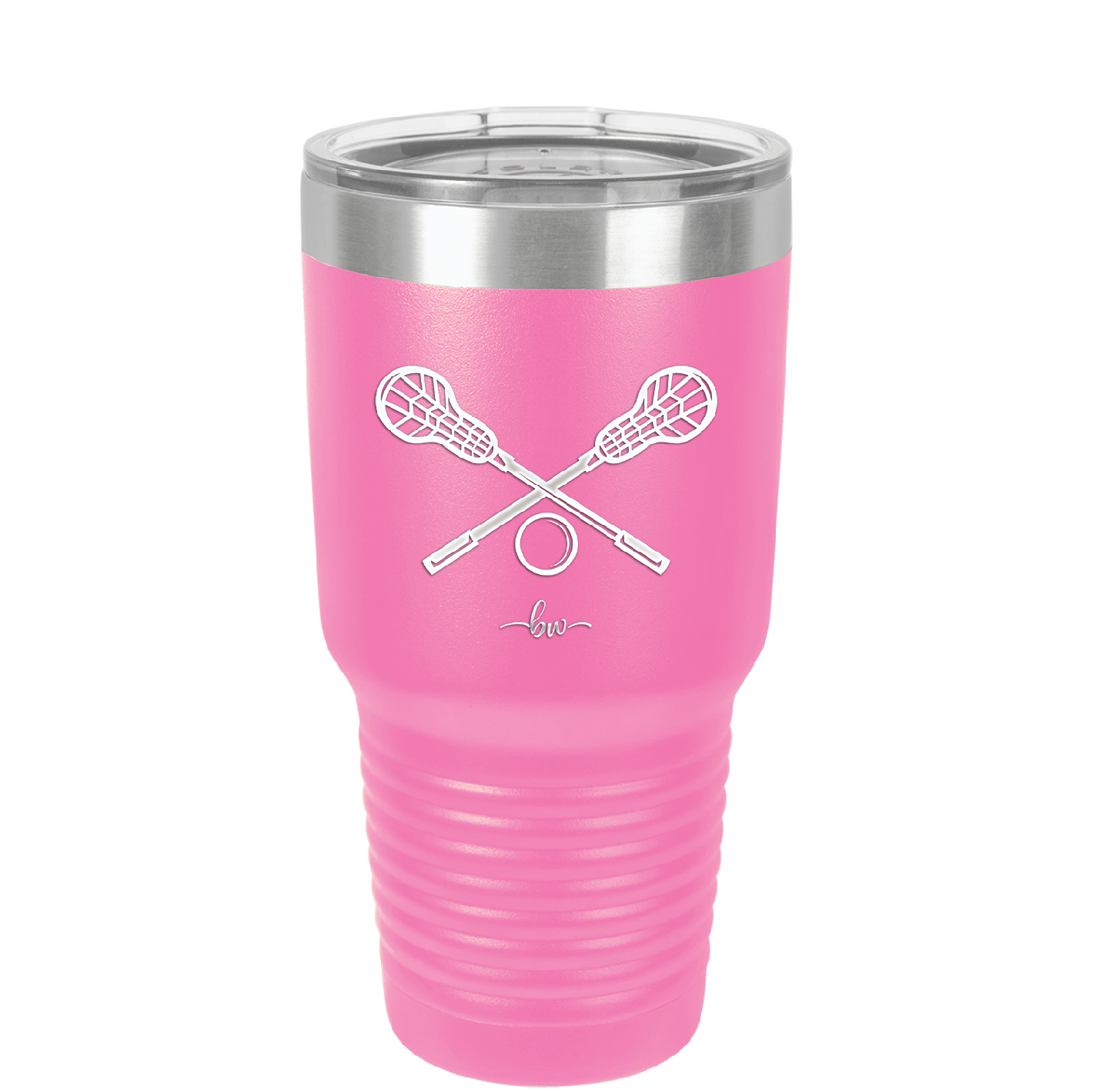 Lacrosse Crossed Sticks - Laser Engraved Stainless Steel Drinkware - 1902 -