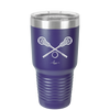 Lacrosse Crossed Sticks - Laser Engraved Stainless Steel Drinkware - 1902 -