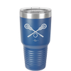 Lacrosse Crossed Sticks - Laser Engraved Stainless Steel Drinkware - 1902 -