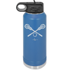 Lacrosse Crossed Sticks - Laser Engraved Stainless Steel Drinkware - 1902 -