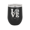 LOVE with Soccer Ball - Laser Engraved Stainless Steel Drinkware - 1908 -