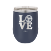 LOVE with Soccer Ball - Laser Engraved Stainless Steel Drinkware - 1908 -