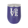 LOVE with Soccer Ball - Laser Engraved Stainless Steel Drinkware - 1908 -
