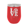 LOVE with Soccer Ball - Laser Engraved Stainless Steel Drinkware - 1908 -