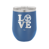 LOVE with Soccer Ball - Laser Engraved Stainless Steel Drinkware - 1908 -