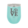 LOVE with Soccer Ball - Laser Engraved Stainless Steel Drinkware - 1908 -