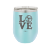 LOVE with Soccer Ball - Laser Engraved Stainless Steel Drinkware - 1908 -