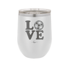 LOVE with Soccer Ball - Laser Engraved Stainless Steel Drinkware - 1908 -